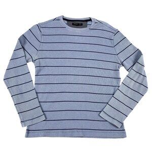 Banana Republic Mens Blue Waffle Crewneck Shirt Sz Medium